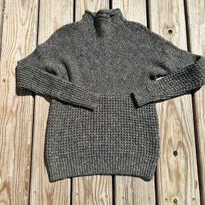 American‎ Eagle Waffle Knit Pullover Sweater Green Gray Womens Size Small
